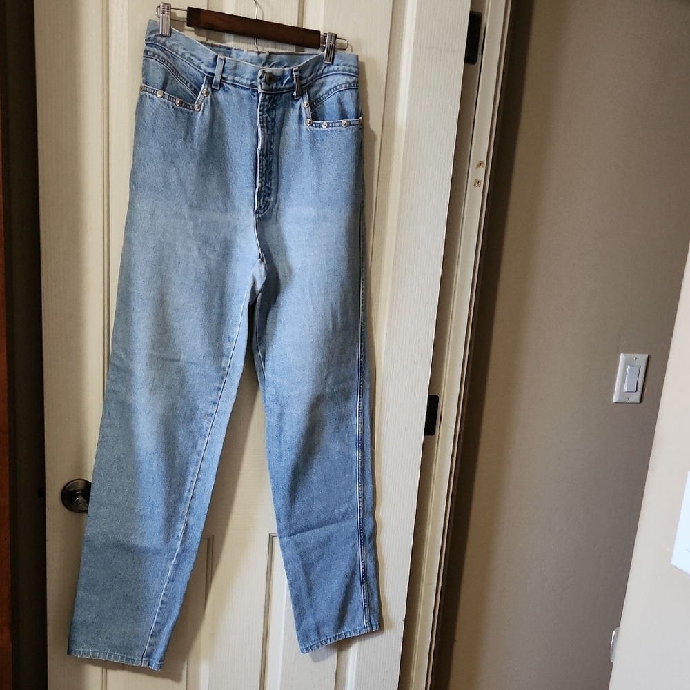 Vintage Rockies Light Blue Denim Jeans with Silver Accents